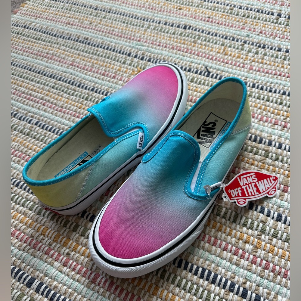Vans Blue and Pink Gradient Slip-On Sneakers - Picture 8 of 8